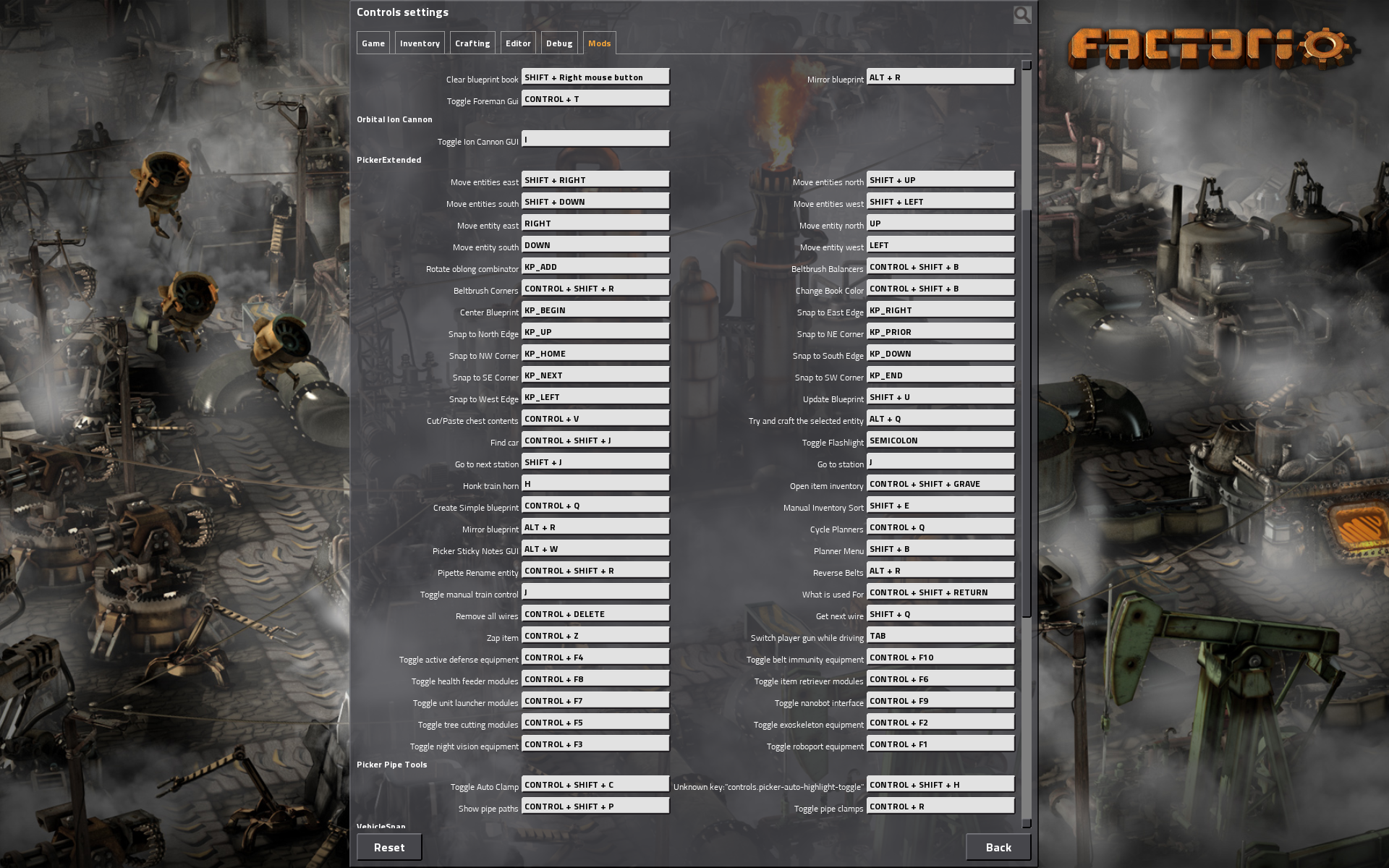 Fixed Keybindings